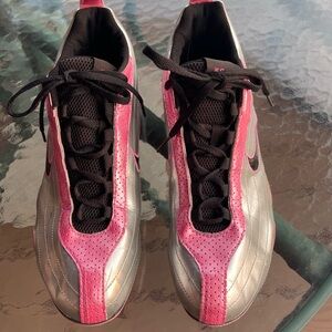 Nike Women's Silver and Pink Track and Field Shoes